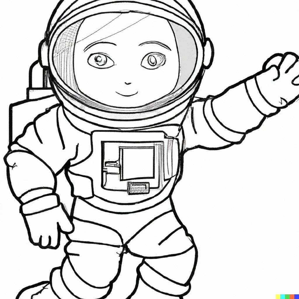 an astronaut, coloring book